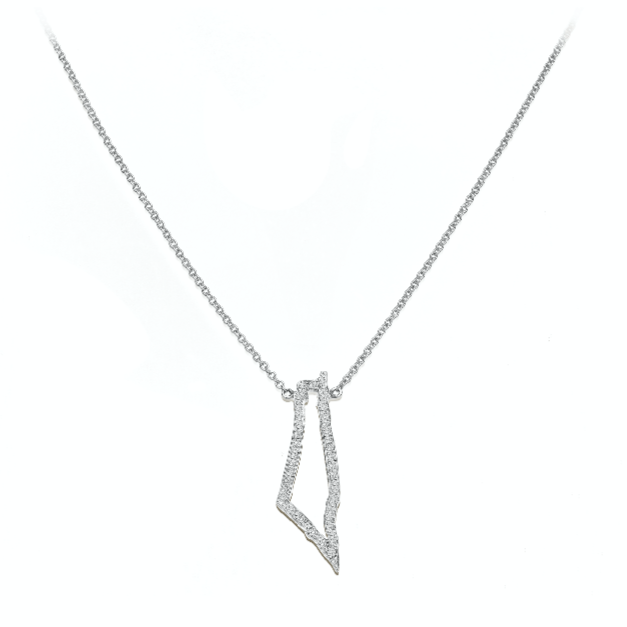 Hometown Map border Studded in Diamonds Necklace
