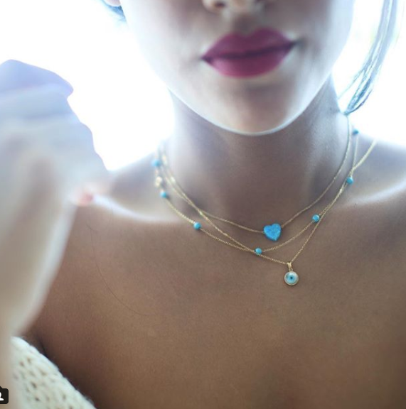 Something blue - Heart Necklace