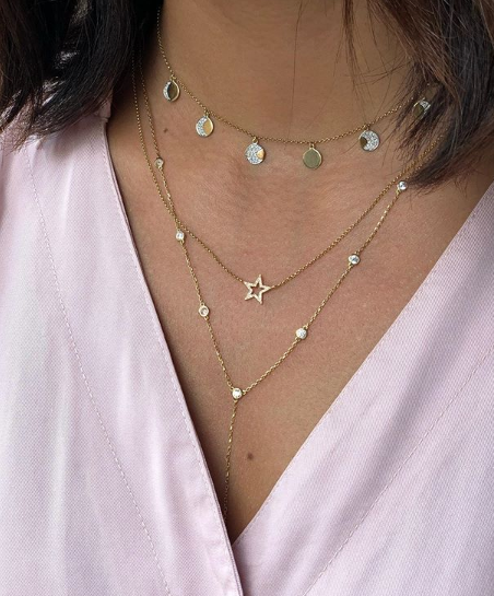 Moon Phase White Diamond Choker