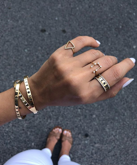 Moon phase Bangle with Diamonds