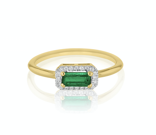 Emerald Baguette Diamond Ring