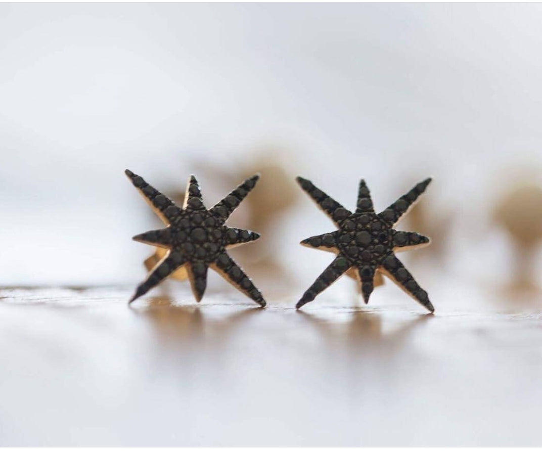 Starburst Earring-Black Diamonds