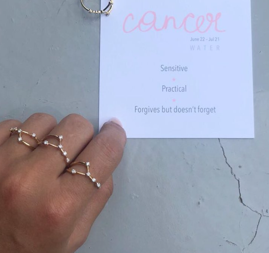 Cancer Constellation Ring