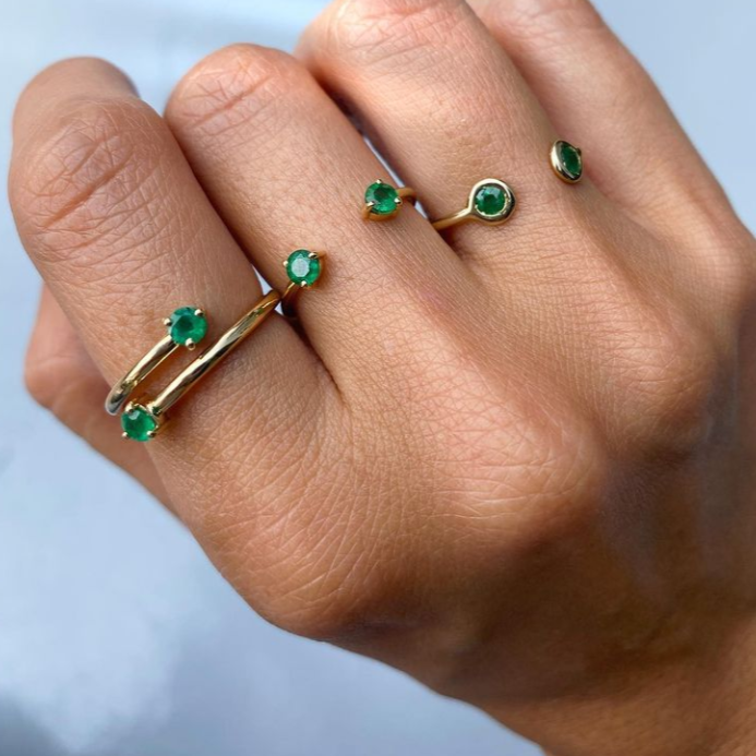 Emerald Twist Ring