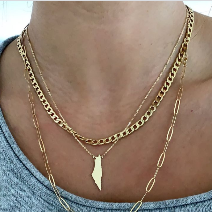 Hometown Full Gold Map Necklace