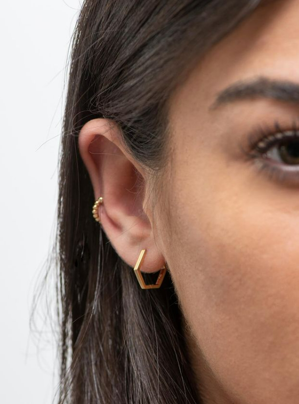 Slim Hexagon Earrings