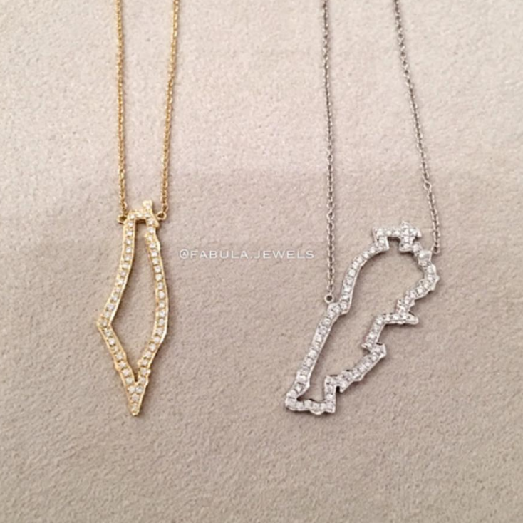 Diamond Hometown Map Necklace