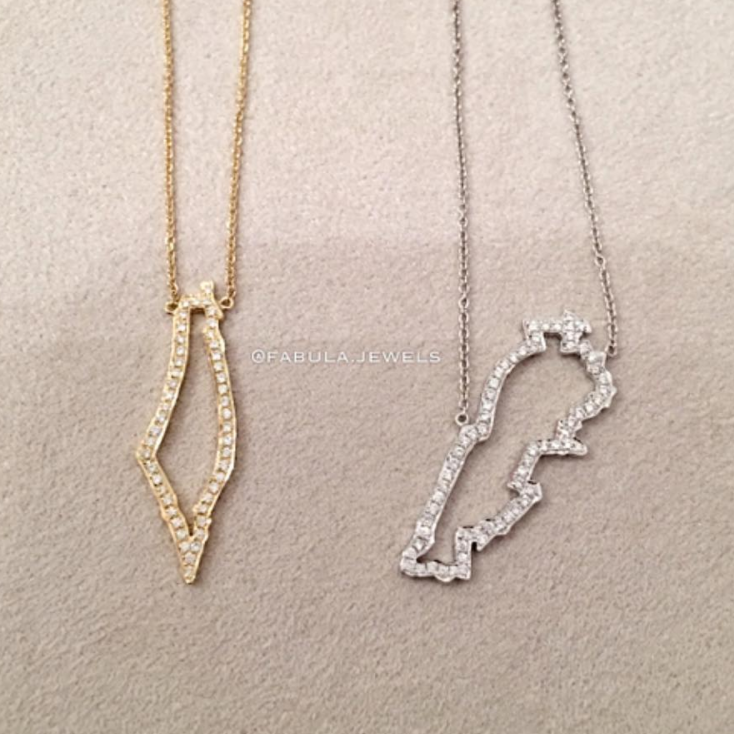 Hometown Map border Studded in Diamonds Necklace