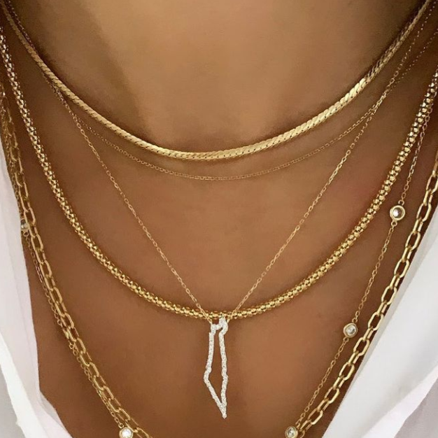 Hometown Map border Studded in Diamonds Necklace