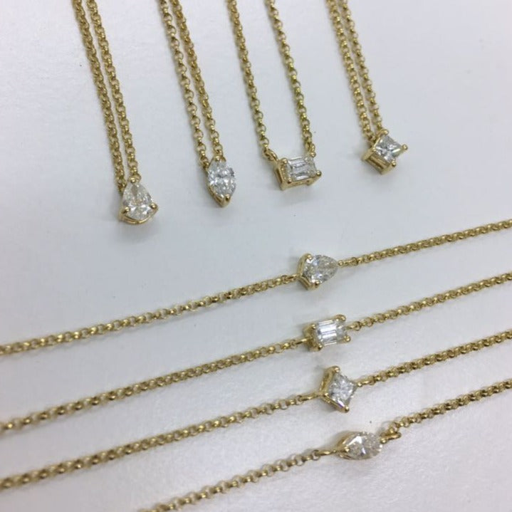 Shape of you - Emerald Cut Diamond Necklace